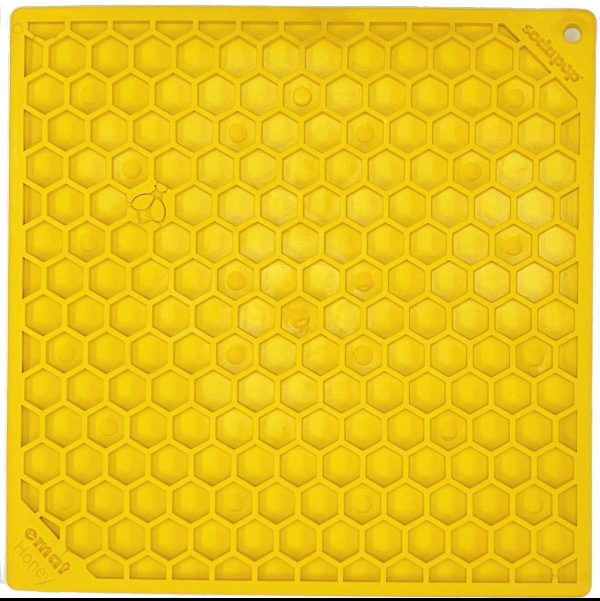 Sodapup Lick Mat - Yellow Honeycomb